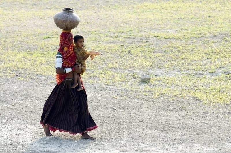 Rainwater harvesting infrastructure in Rajasthan desert