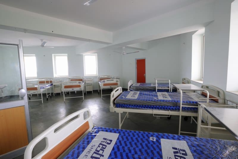 Hospital ward with beds for inpatients