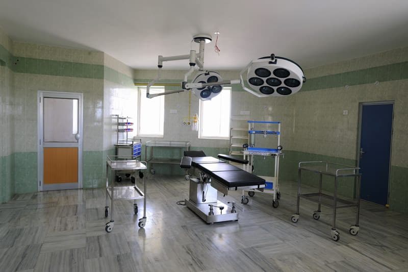 Hospital operation room with surgical equipment